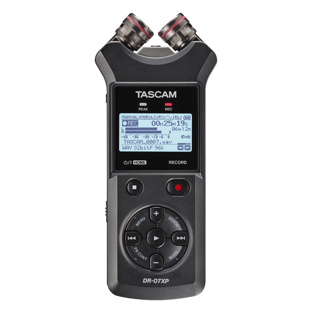 Tascam DR-07XP A-B/X-Y可動式マイク搭載 32ビットフロート録音対応
