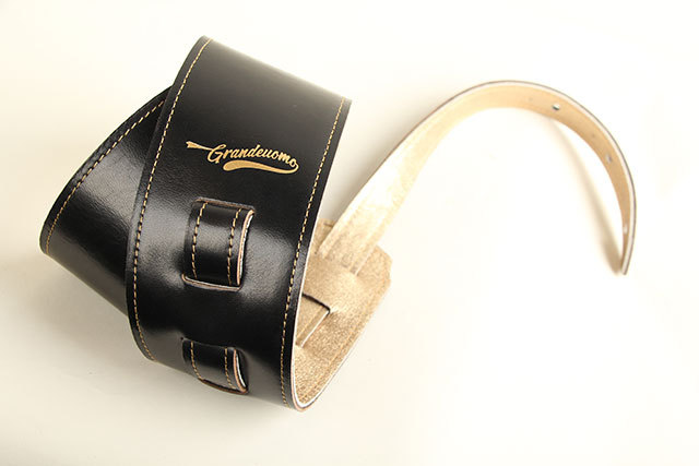 Grande uomo Slim Wide Strap ホースハイド Black × イタリアンレザー