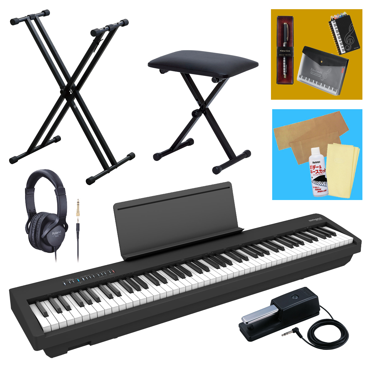 Roland FP-30X-BK [スタンド+ベンチ+ヘッドホン セット！]【WEBSHOP 