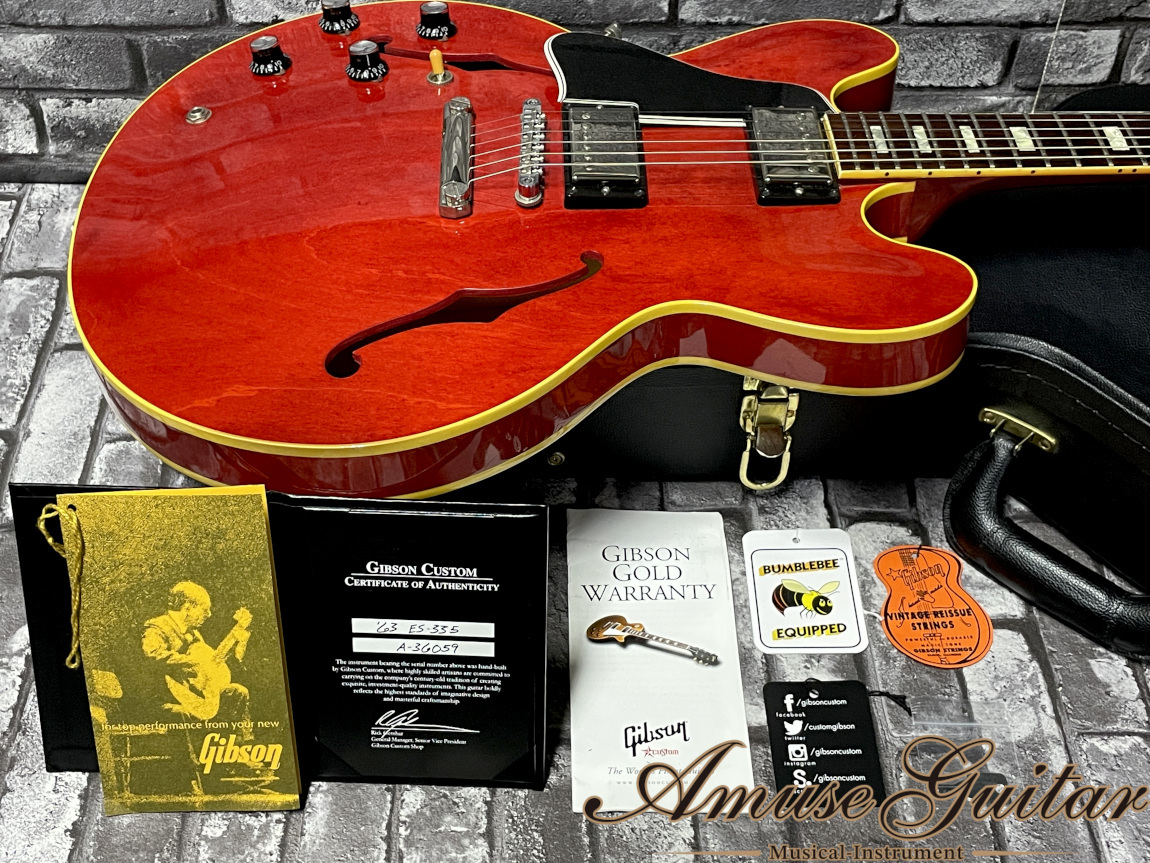 Gibson Custom Shop 1963 ES-335 Block # Cherry 2016年製【Left Hand  Model】w/Original Hard Case 3.77kg（中古）【楽器検索デジマート】