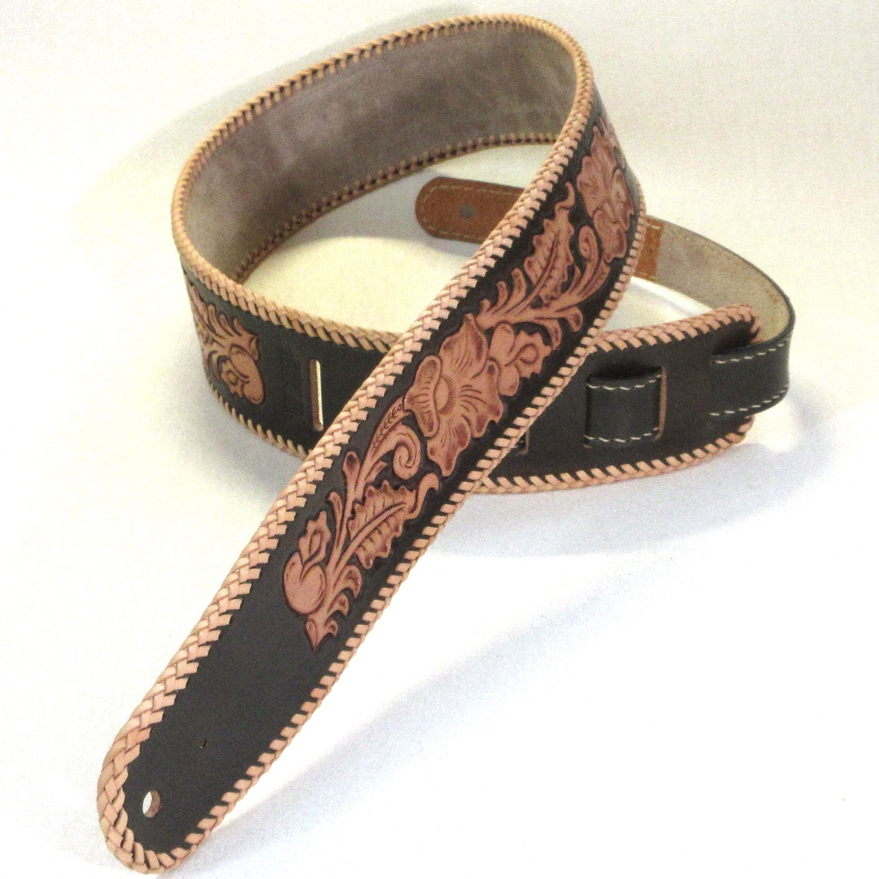 wizard leather 本革製ギター・ストラップ(カービング/レース編み