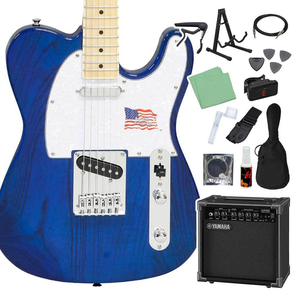 SX STL/ASH エレキギター初心者14点セット 【ヤマハアンプ付き】 TBU