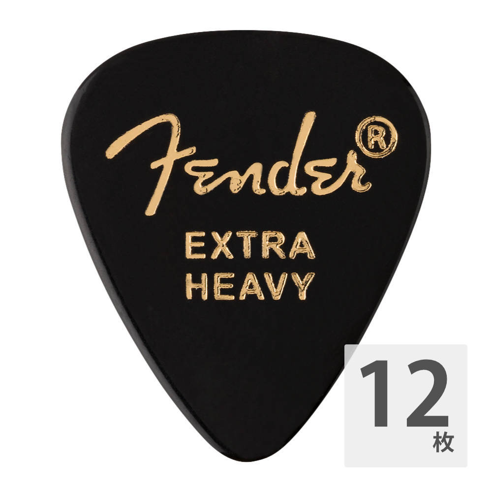 Fender フェンダー 351 Shape Premium Picks Extra Heavy Black ギターピック 12枚 入り（新品）【楽器検索デジマート】