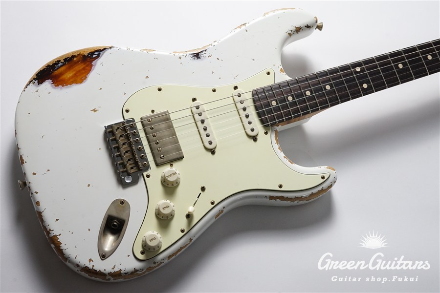 Xotic XSC-2 - Olympic White over 3 Tone Burst / Heavy Aged / Alder