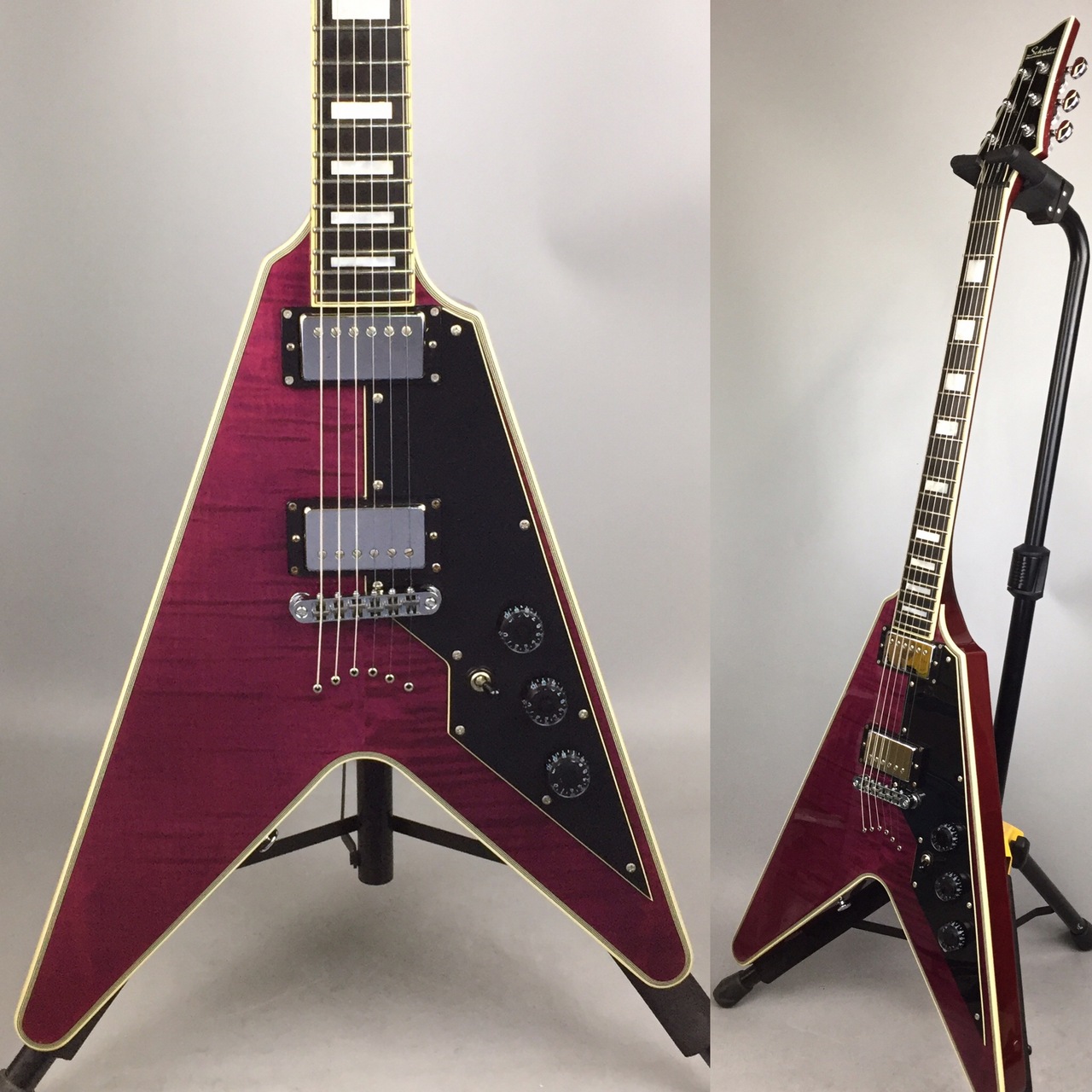 SCHECTER　Ｖ型エレキギター SCHECTER V-1 CUSTOM Trans Purple（中古/送料無料）【楽器検索