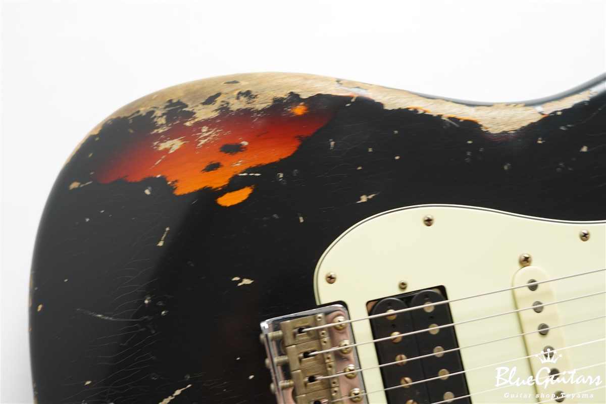 Xotic XSC-2 Black over 3 Tone Burst Heavy Aged / Alder / 5A