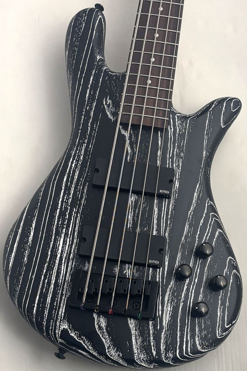 Spector Japan Exclusive NS PULSE5 Satin EX-LTD -Black w/White Fill