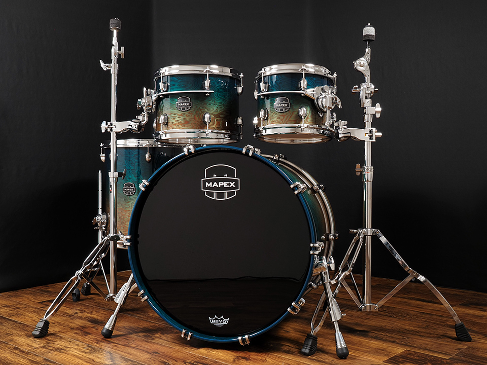 Mapex SATURN EVOLUTION DRUM SET EXOTIC AGEAN FADE BD22'、TT10