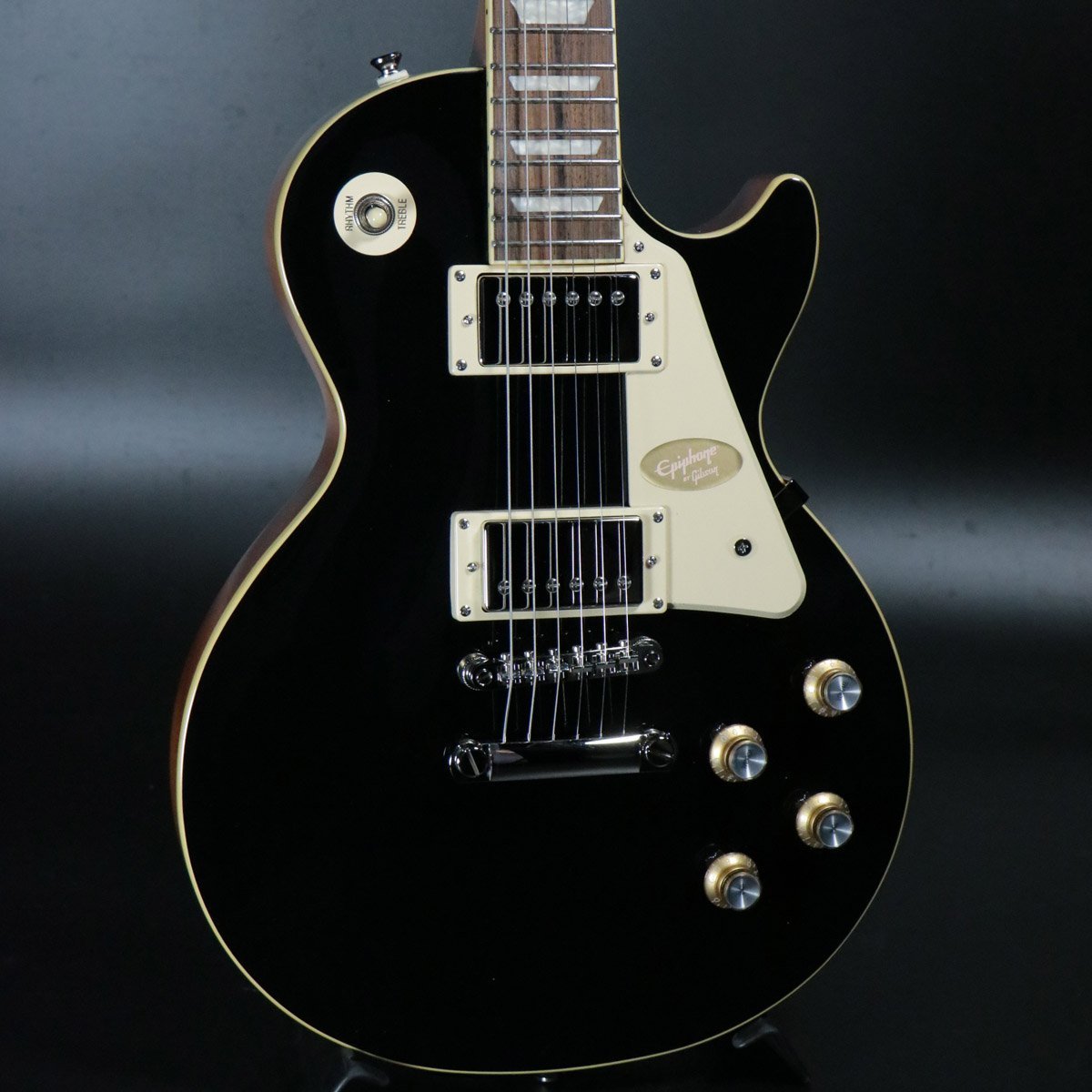 【新品弦張替済】Epiphone レスポールスタンダード エボニー Gibson 新品弦張替済】Epiphone レスポールスタンダード エボニー