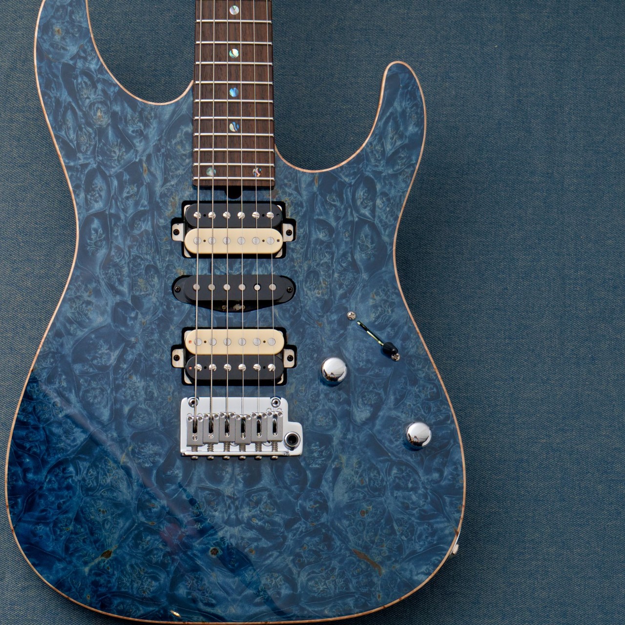 T's Guitars DST Pro 24 5A Burl Maple w/Reverse Head -Custom Trans