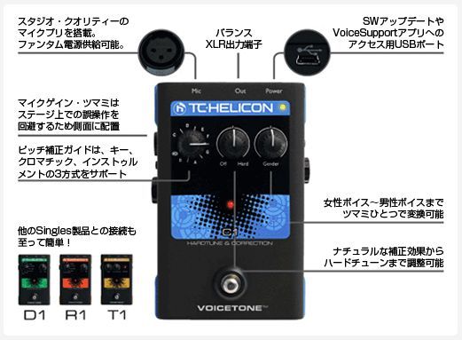 TC HELICON   VoiceTone C1  ピッチ補正使用回数10回程度