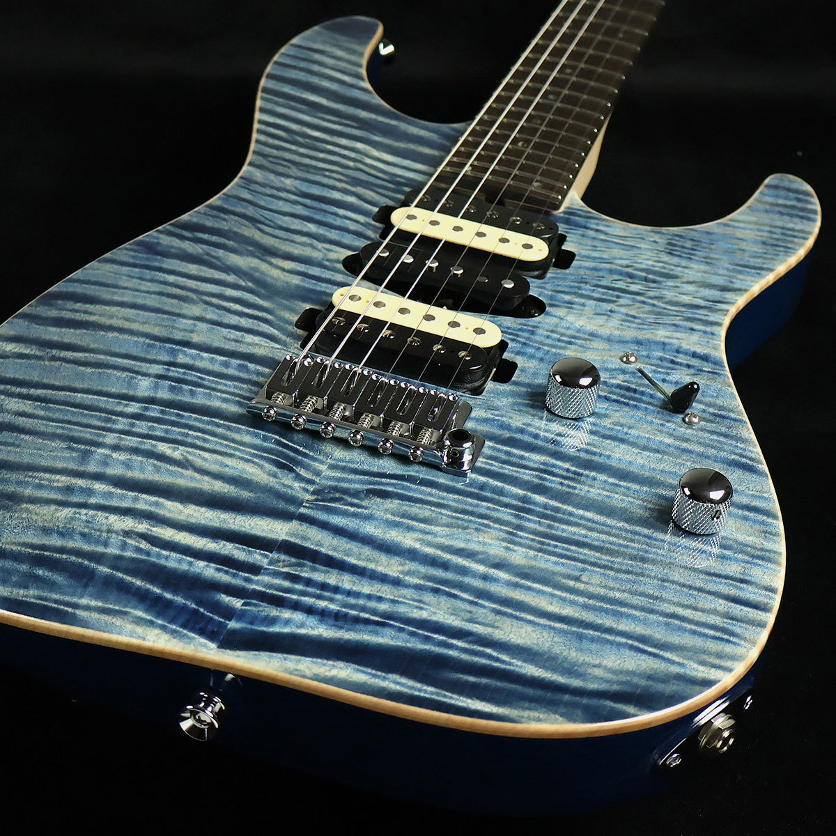 T's Guitars DST-Pro24 Exotic Maple Trans Blue Denim S/N：032955