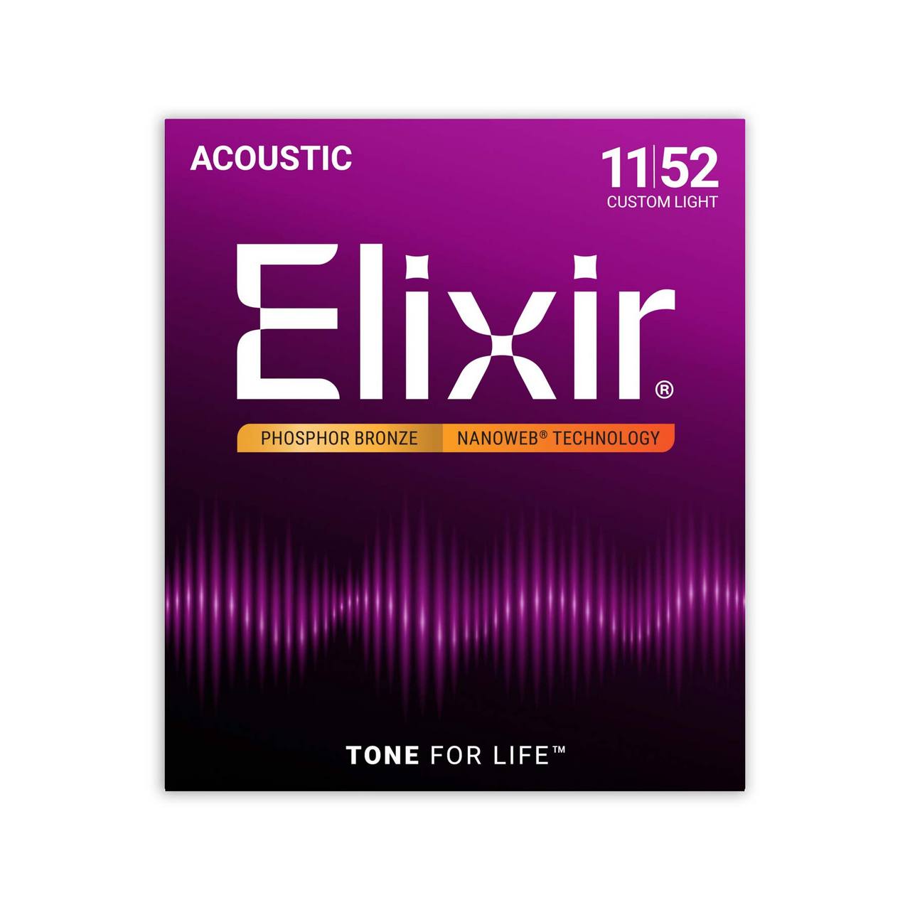 Elixir NANOWEB フォスファーブロンズ 11-52 カスタムライト #16027アコースティックギター弦（新品）【楽器検索デジマート】