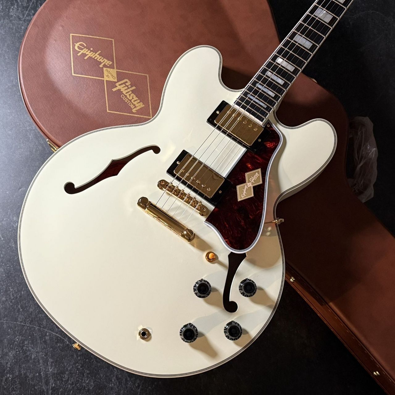 Epiphone ES-355 ホワイト　ギター 1959 ES-355 - Classic White – Dave's Guitar Shop
