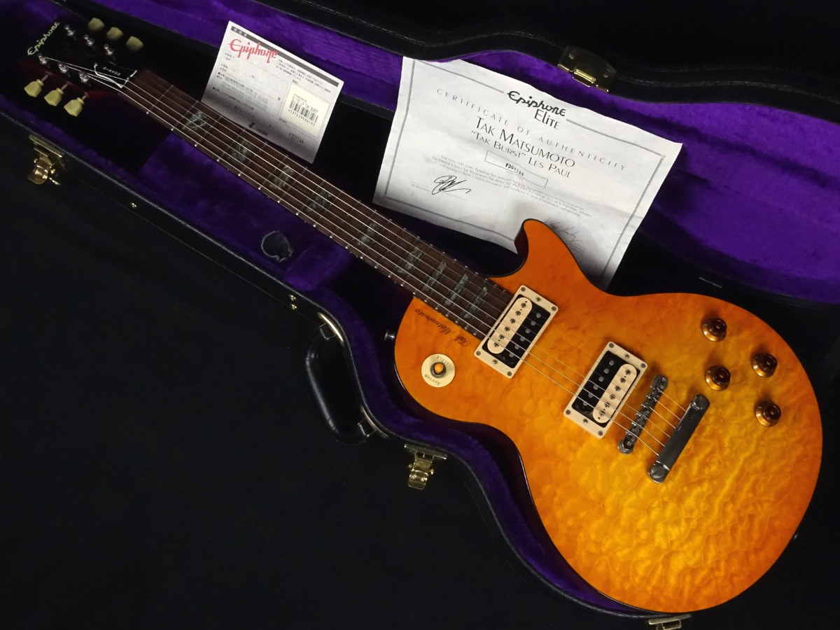 ギター Epiphone elite Les Paul tak burst Used Epiphone Elitist Tak Matsumoto Les Paul Standard TakBurst