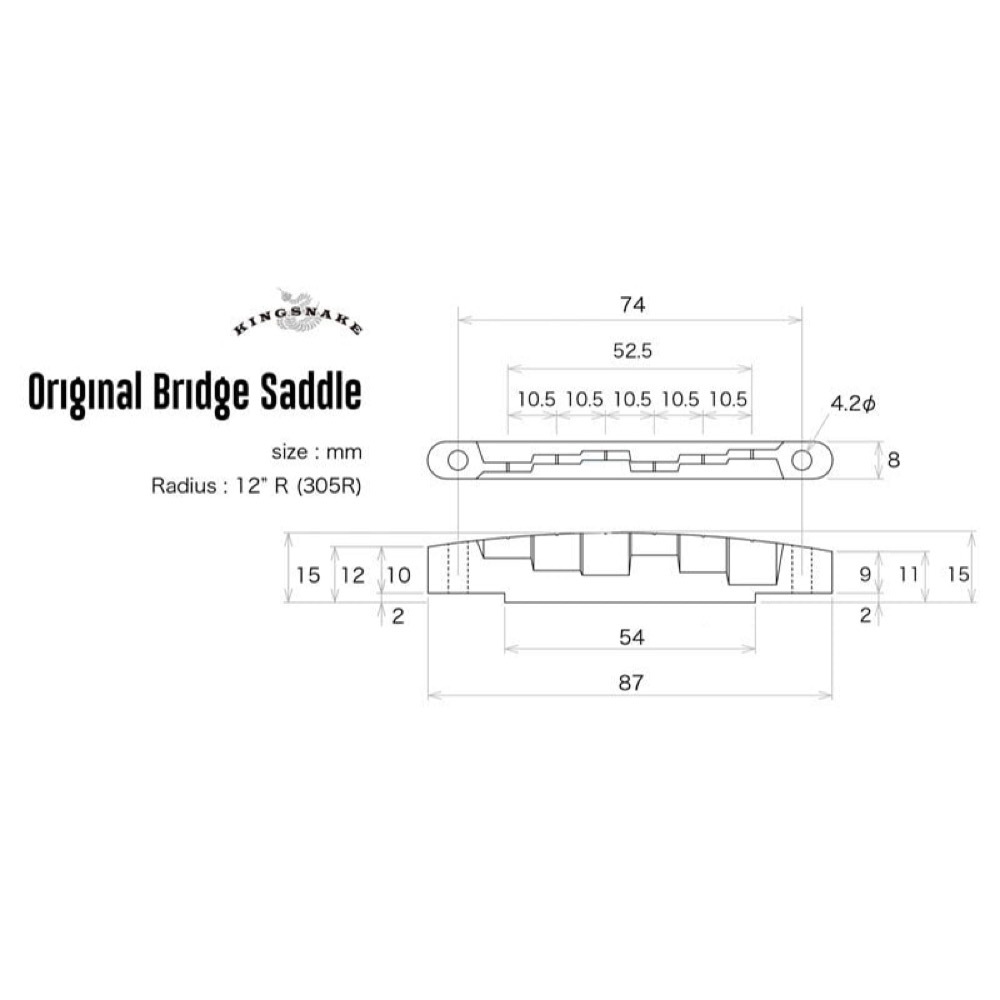 KING SNAKE Brass Bridge Saddle ブラス製 ブリッジサドル 0-