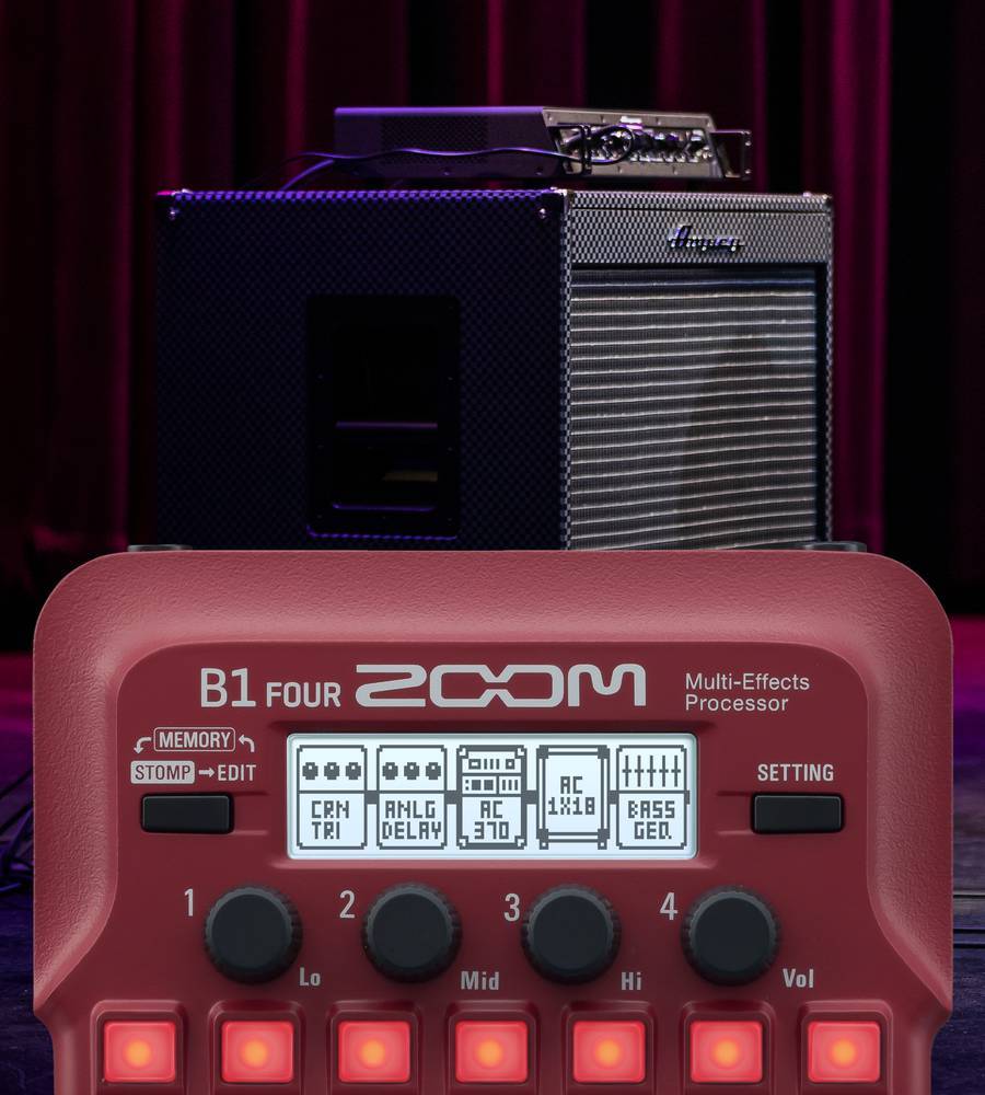 ZOOM B1X FOUR Bass Multi-Effects Processor ベース用 電池駆動可能