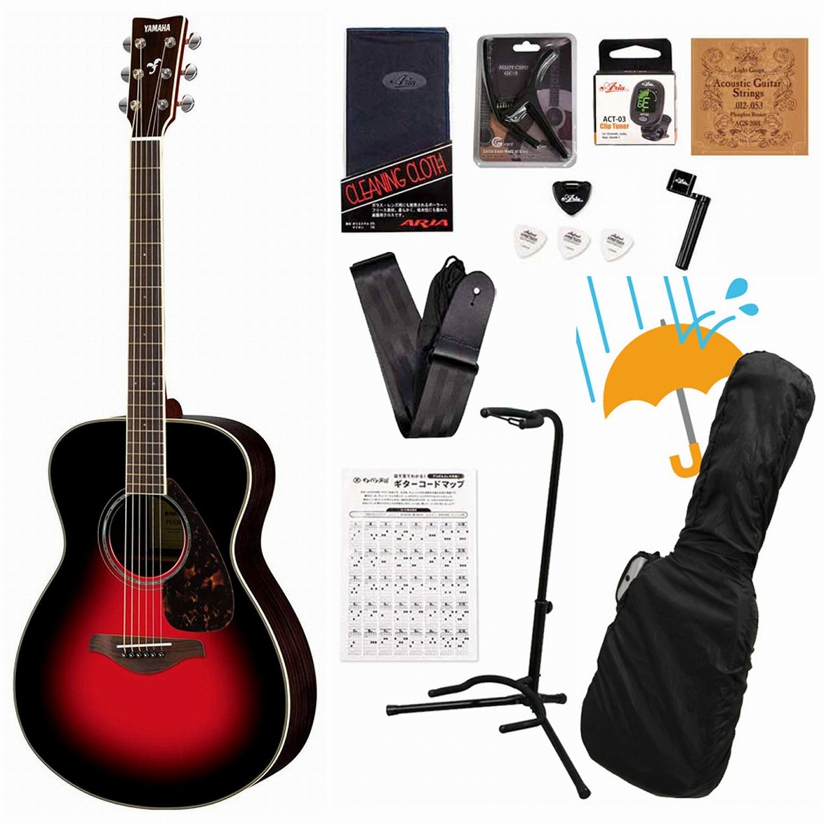 YAMAHA FS830 Dusk Sun Red （DSR）フォークギター