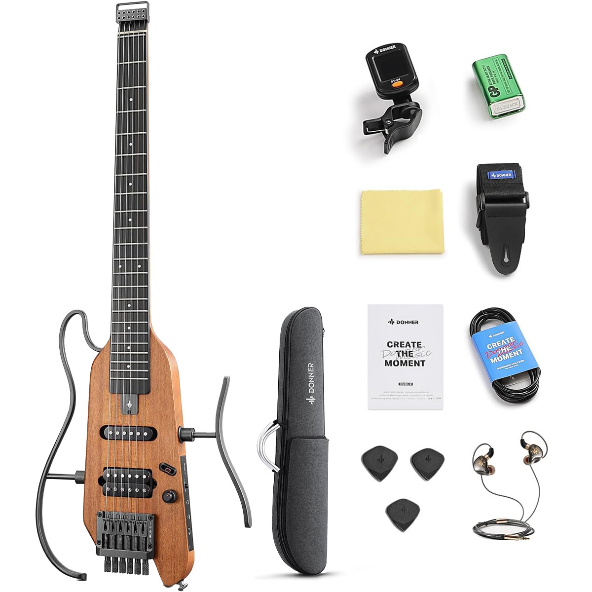 ドナー-HUSH-Xヘッドレスエレキギター HUSH-X ヘッドレス 携帯型 トラベルエレキギター Donner