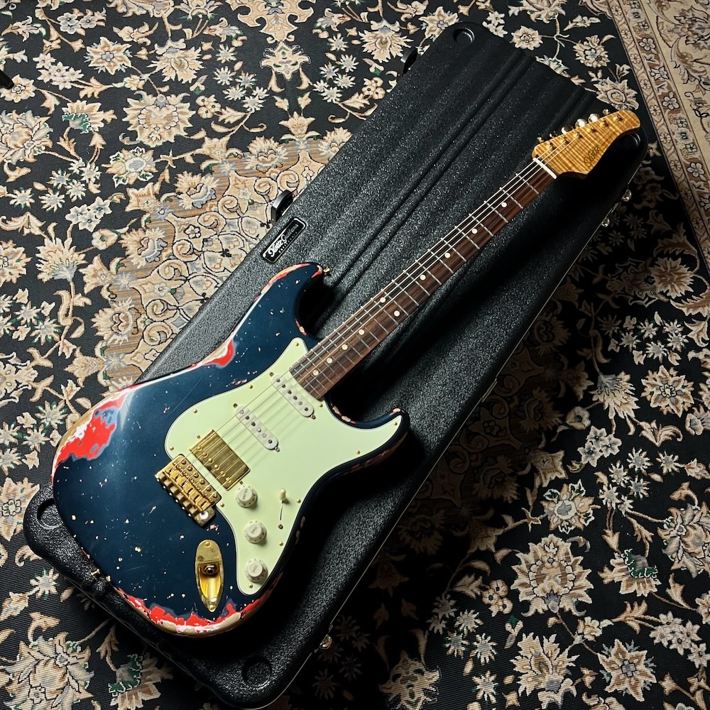 ギター xotic xsc-2 Mercedes Blue Master Grade Xotic XSC-2 Master Grade Neck / Mercedes Blue over Fiesta Red