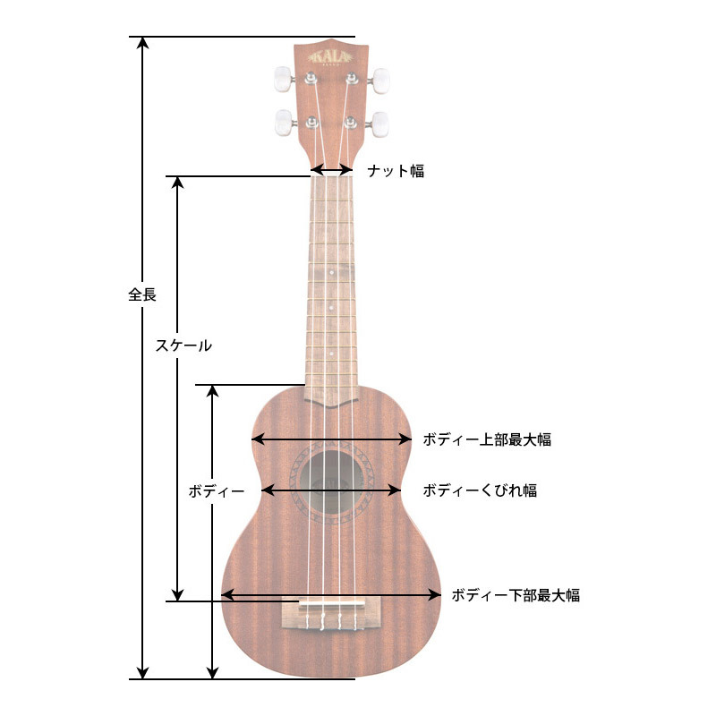 KALA KA-SSLNG ロングネック ソプラノウクレレ スプルース単板 ケース