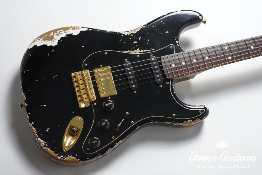 Xotic XSC-2 - Black / Heavy Aged / Alder / 5A Roasted Flame Maple