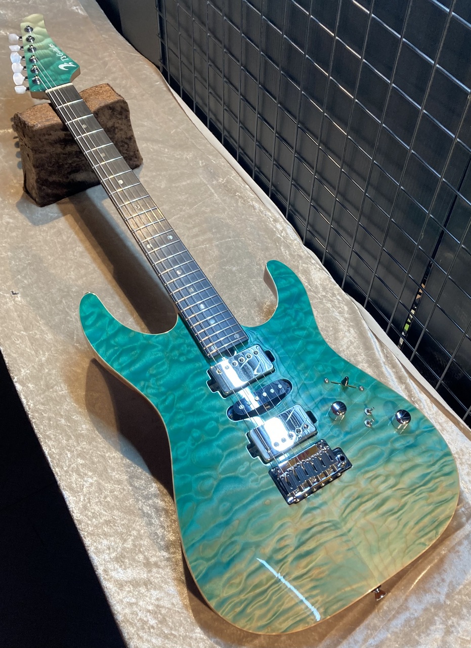 T's Guitars DST-Pro24 HSH 5A Quilt Maple Top Blue Bahama