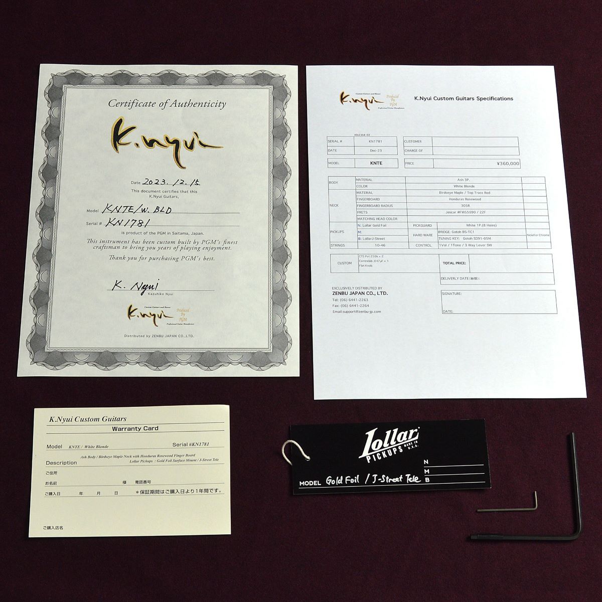K.Nyui Custom Guitars KNTE 当店オーダーモデル（新品特価/送料
