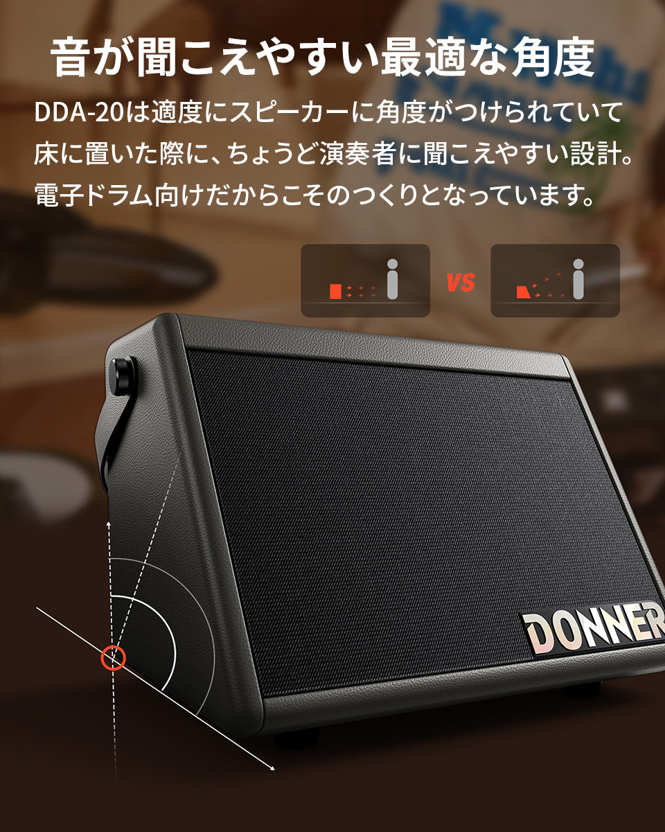 【送料無料】DONNER アンプ　DDA-20 DONNER DDA-20 電子ドラム用スピーカーセットB Gray Bluetooth搭載