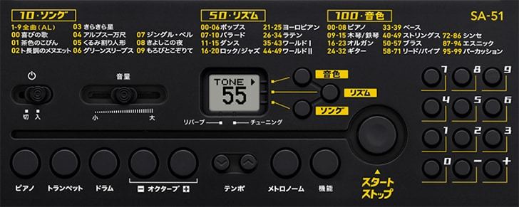 Casio 納期9月予約ページCasiotone ミニキーボード SA-51G-CLUB渋谷web（新品）楽器検索デジマート
