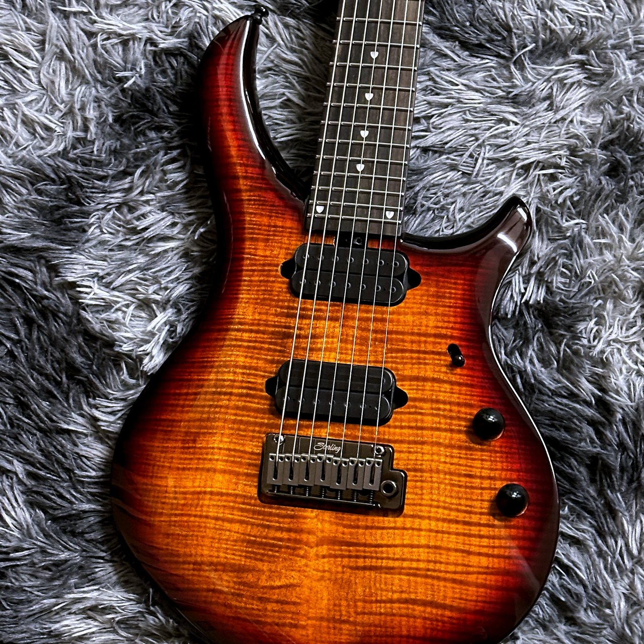 Sterling by MUSIC MAN Majesty X DiMarzio 7 Blood Orange Burst