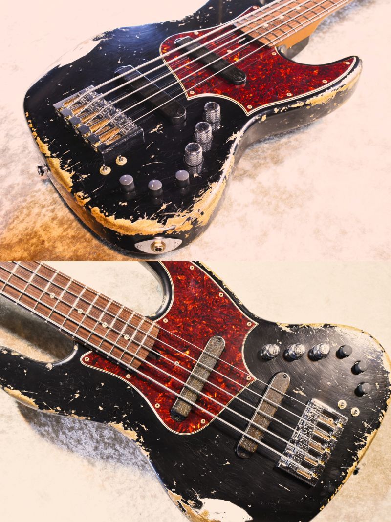 Xotic XJ-1T 5st Heavy Aged-Alder Body -Black/MH Roasted Maple/Rose