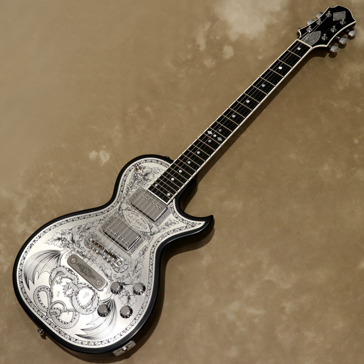 Zemaitis CS24MF DRAGON & HEART（Black） MFG-AC-24 Dragon & Heart Black | Kanda Shokai ZEMAITIS® Web Site