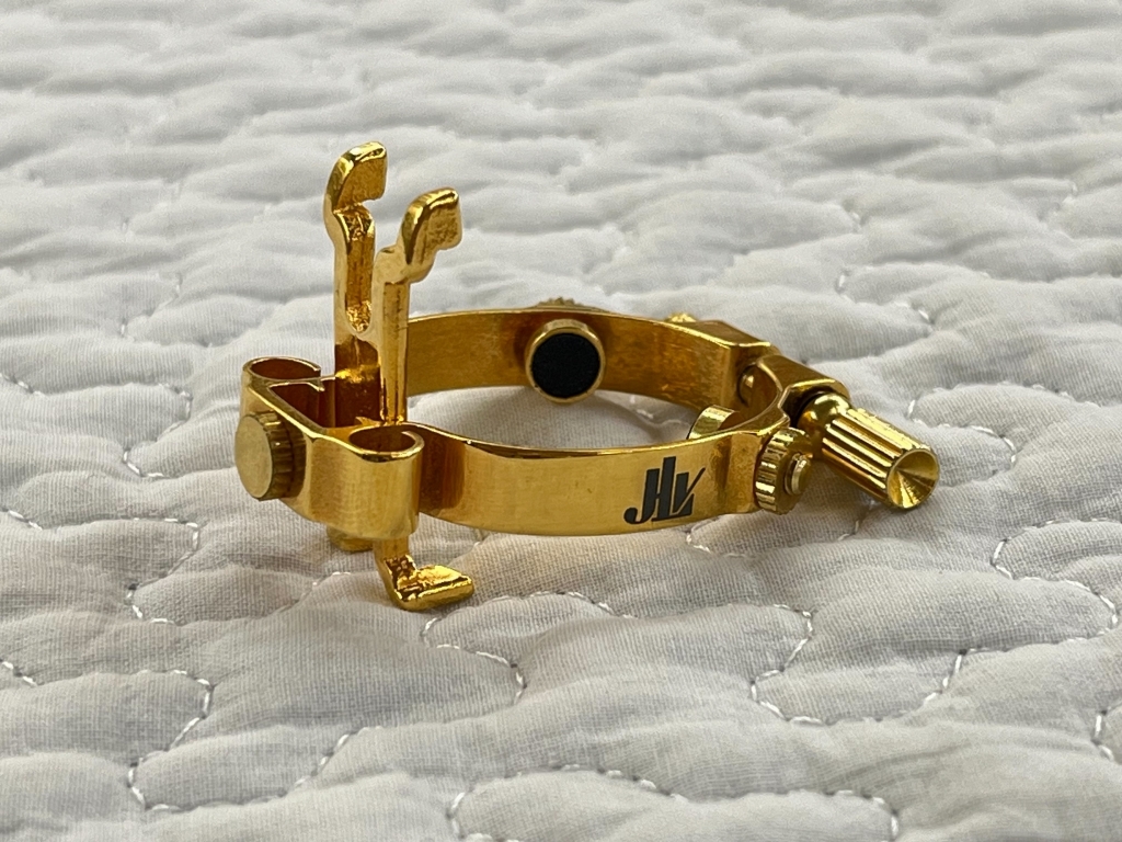 JLV 24金メッキ ラバー用 ソプラノサックスリガチャー 【中古