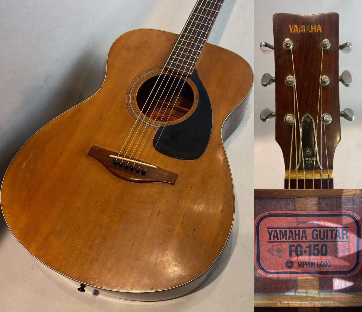 YAMAHAロゴ 1968年製 FG-150 赤ラベル 最初期赤ラベル 1968 - All About YAMAHA FG-150