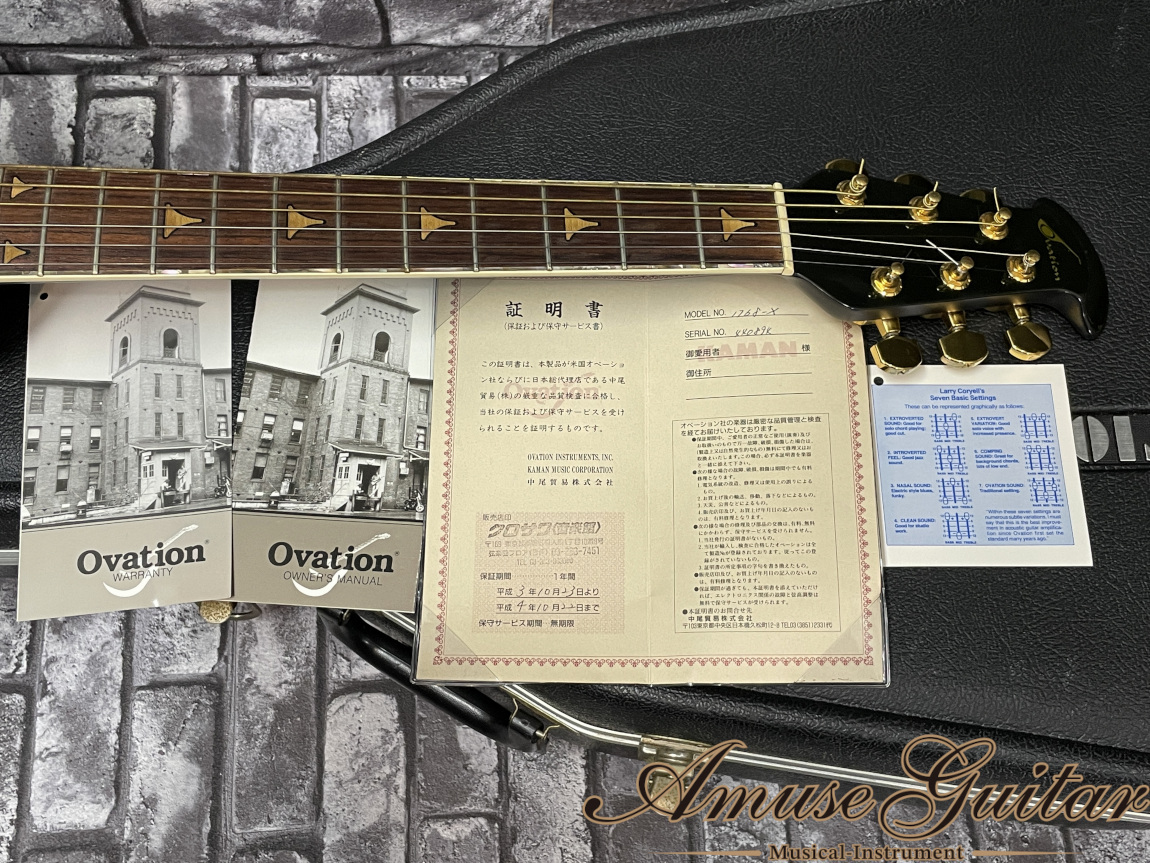 Ovation Elite 1768-X Sunburst 1991年製【Made in USA】w/Original 