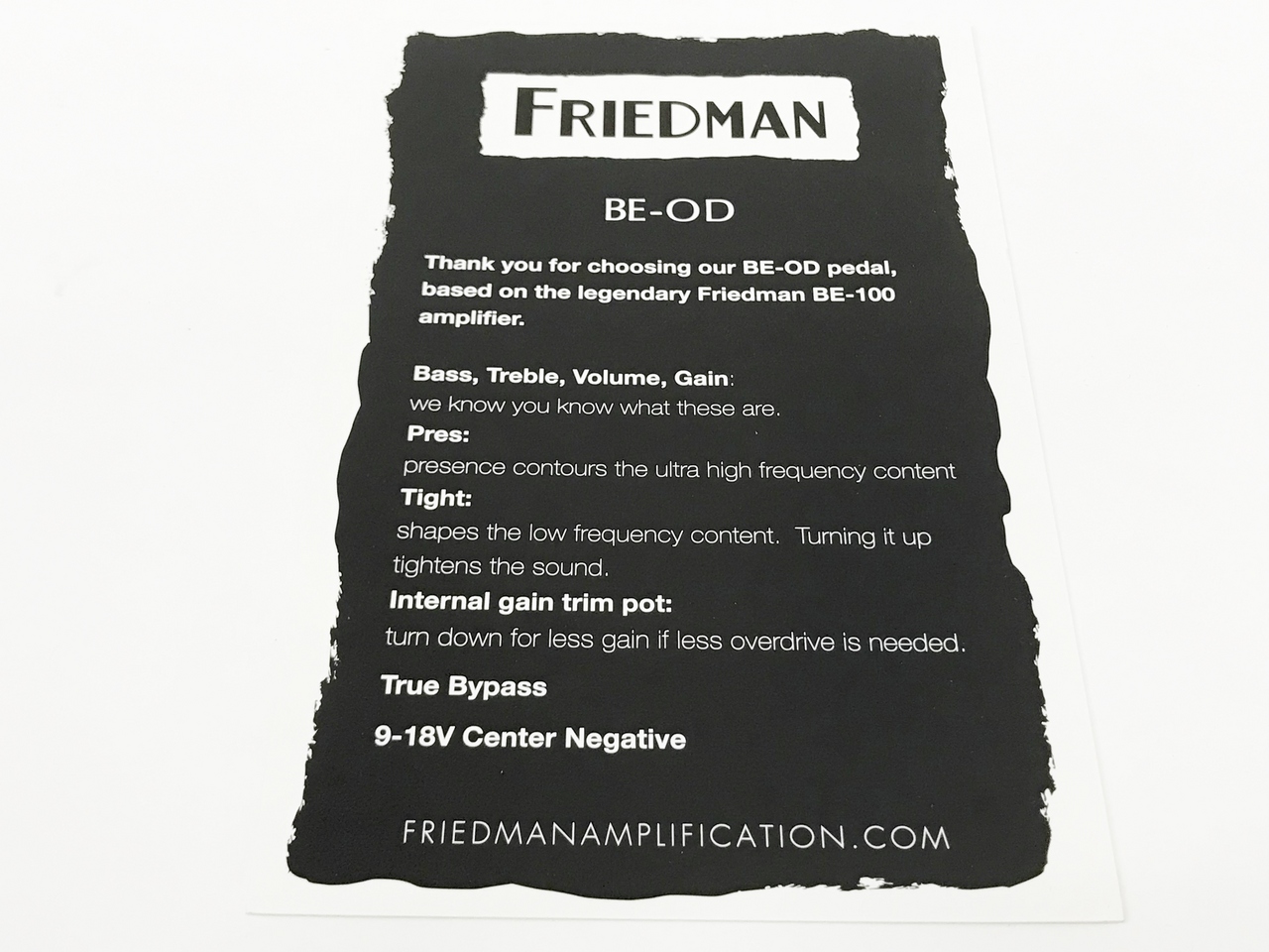 Friedman BE-OD Limited BLACKOUT 新品購入美品 FRIEDMAN BE-OD BLACK OUT Limited Edition from japan | eBay