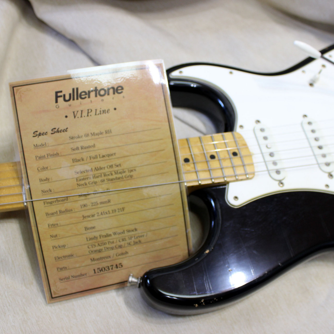Fullertone Guitars V.I.P.Line STROKE 68 Black Soft Rusted ...