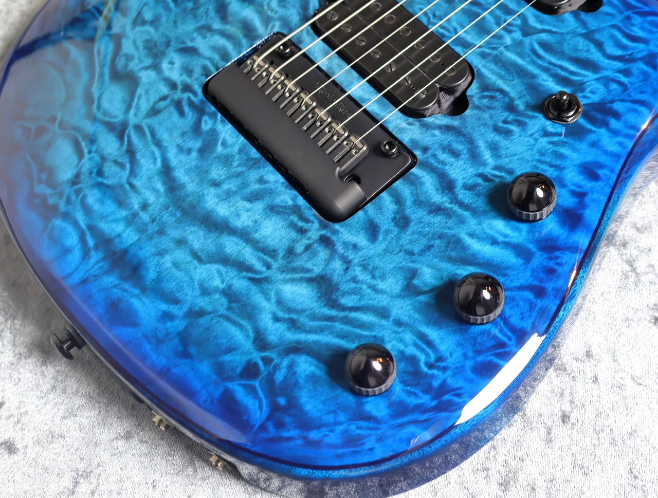 MUSIC MAN JP15-7 Quilt Top Ultramarine #K09555【激杢キルト&バリ虎
