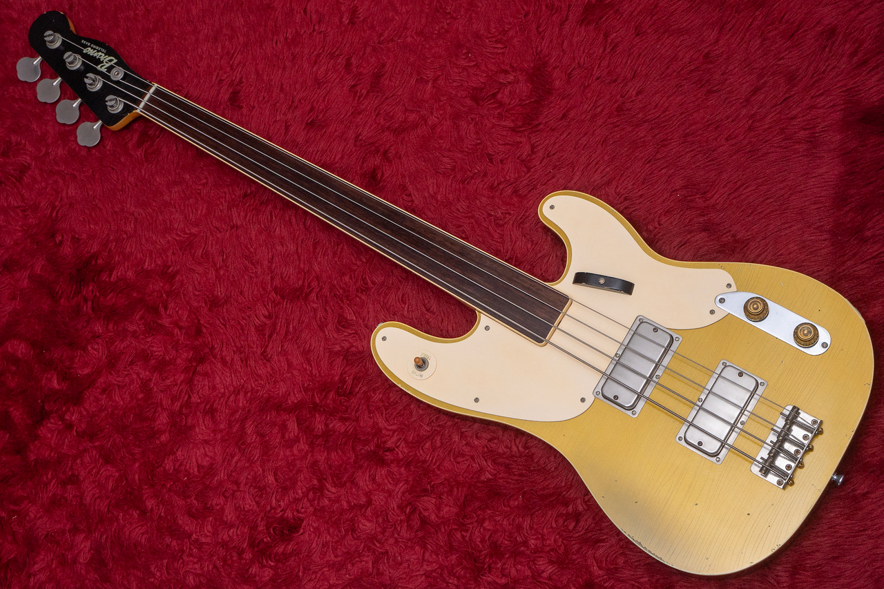 ベース Bruno guitars Telebird Bruno Guitars Telebird Bass Brass Powder Gold - Free