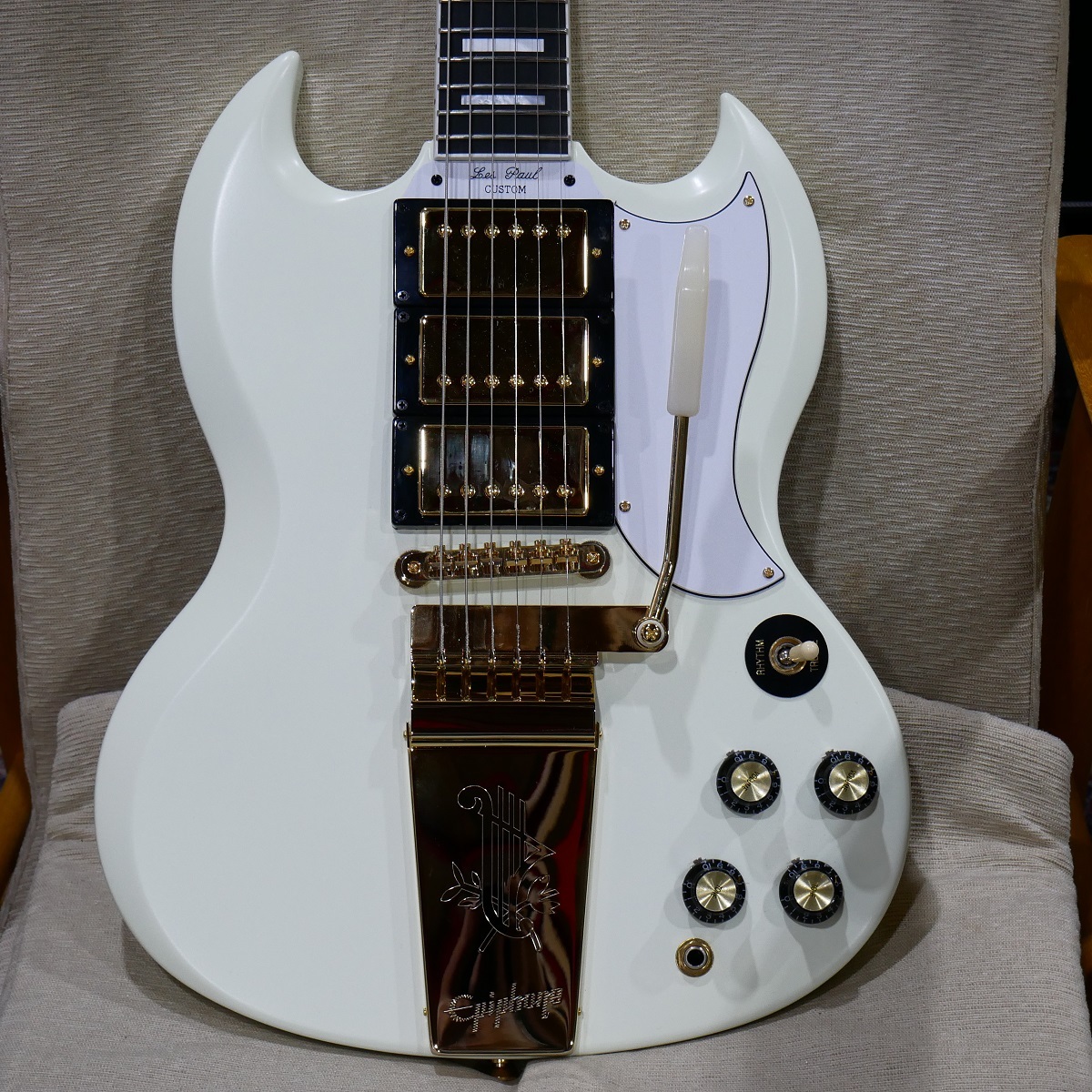 Epiphone / Inspired by Gibson Custom 1963 Les Paul SG Custom with Maestro Vibrola Classic White 【USED】