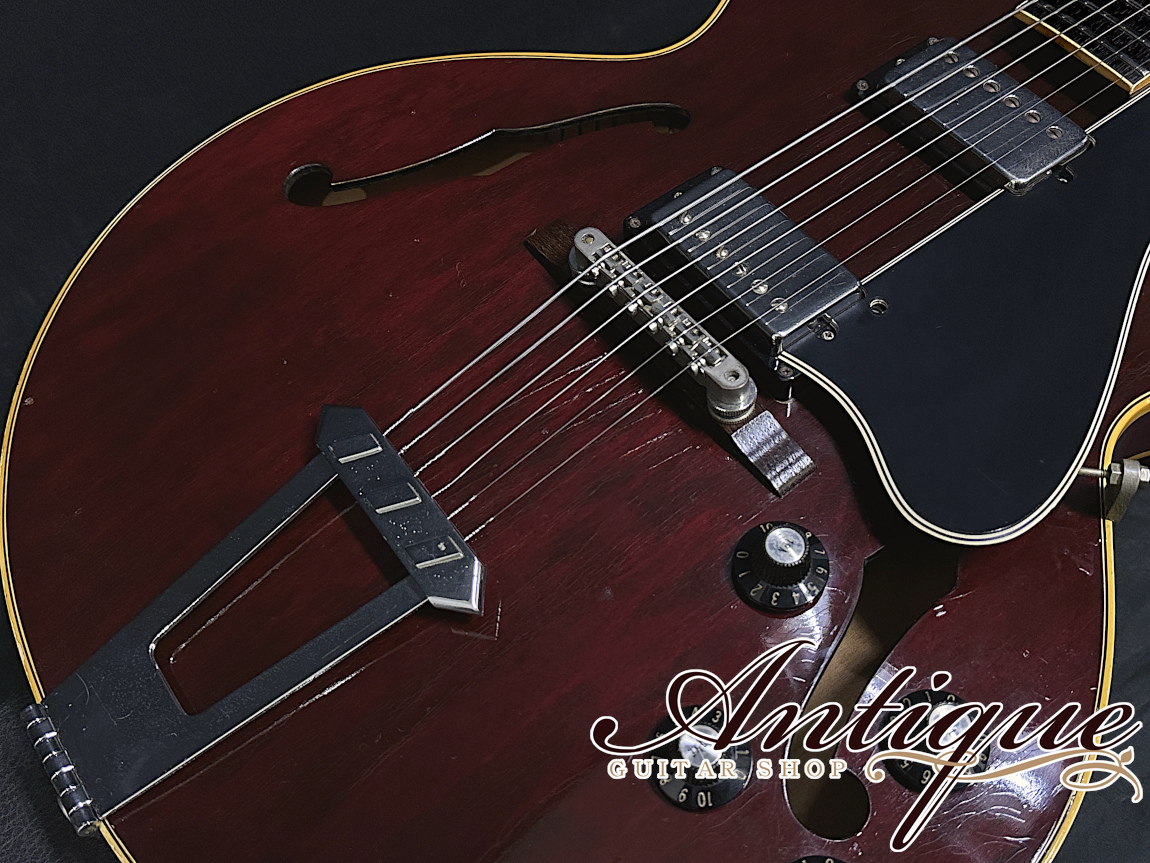 1976年製Gibson ES-175Tレアギター状態良好刻印PAF Gibson ES-175T 1976 Wine Red /Solid Black Rosewood FB /E