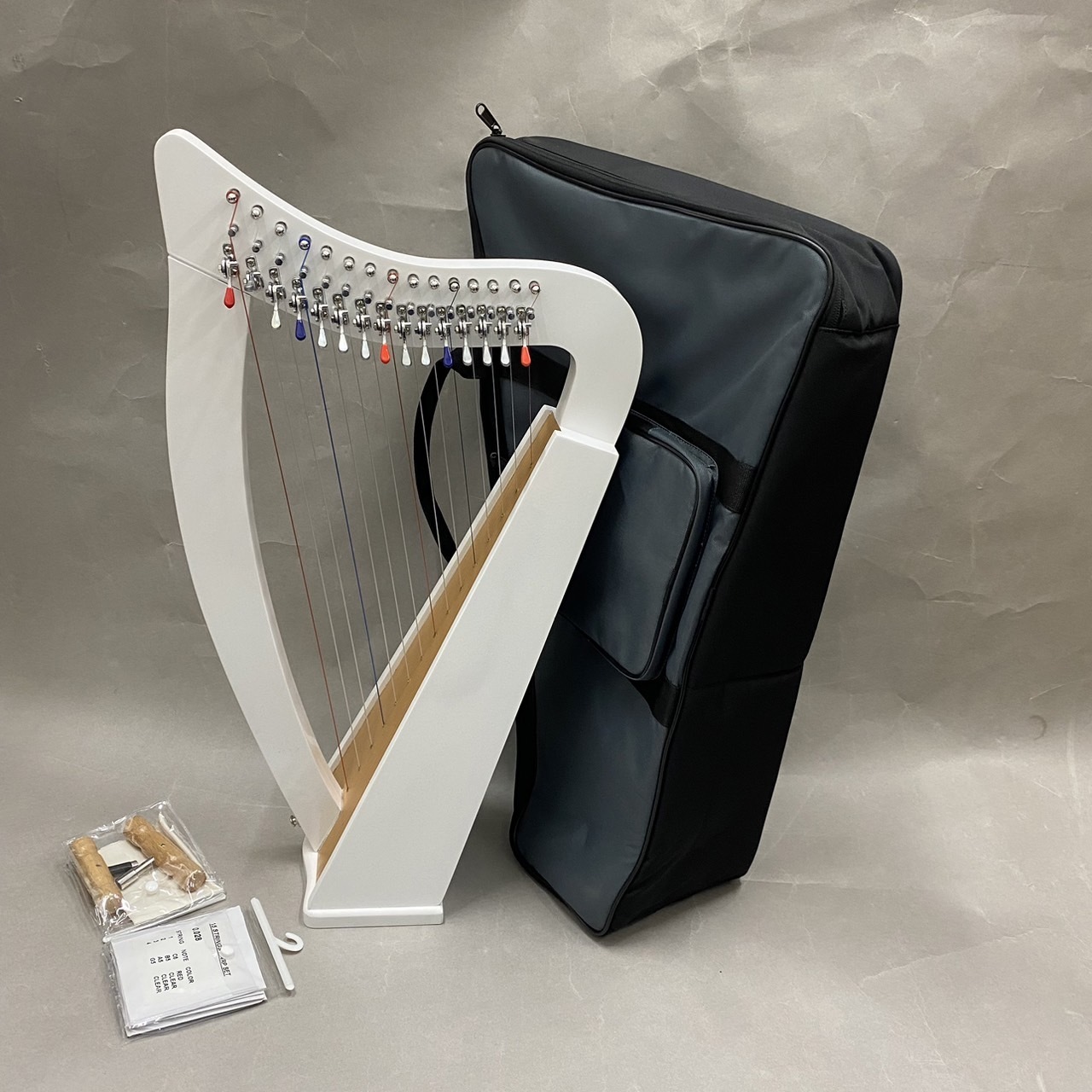 クリスハープ GINZA JUJIYA Chris Harp (パッションホワイト) 15弦レバーハープ ひざ