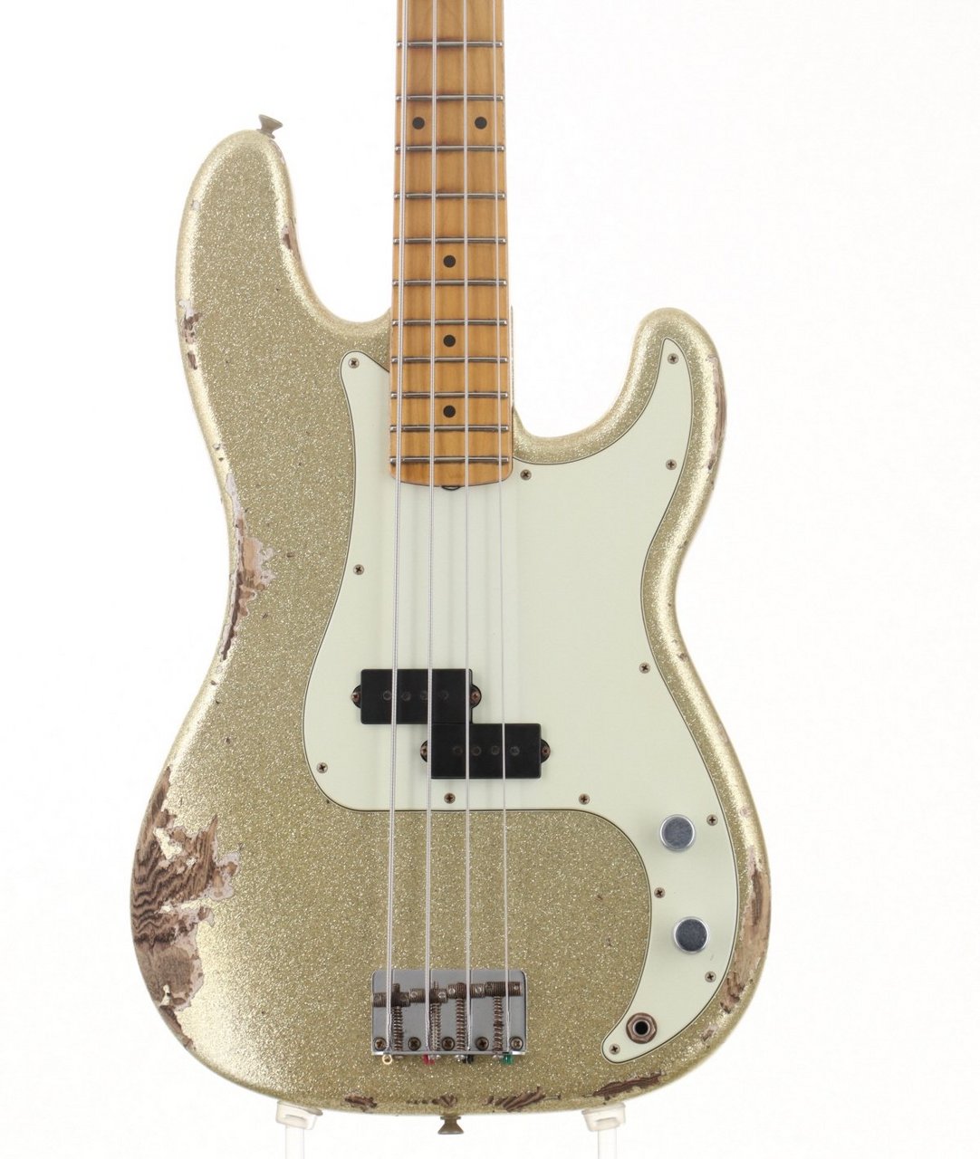 ベース J Fender Bass Heavy Relic Champagne Gold Fender Custom Shop Custom Build J Signature Pression Bass Heavy