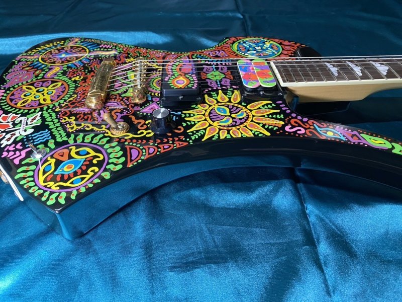 MG-145X サイケ hide モデルギター FERNANDES MG-145X Graphic on Black hide Signature （中古）【楽器