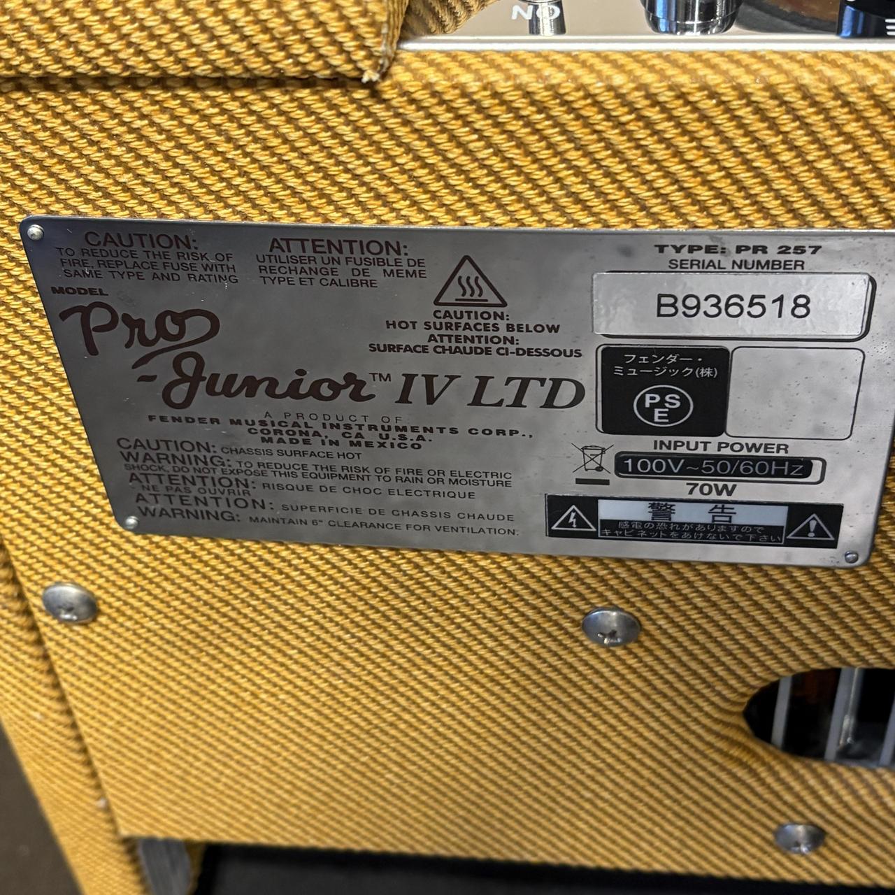 Fender Pro Junior IV Lacquered Tweed（中古）【楽器検索デジマート】