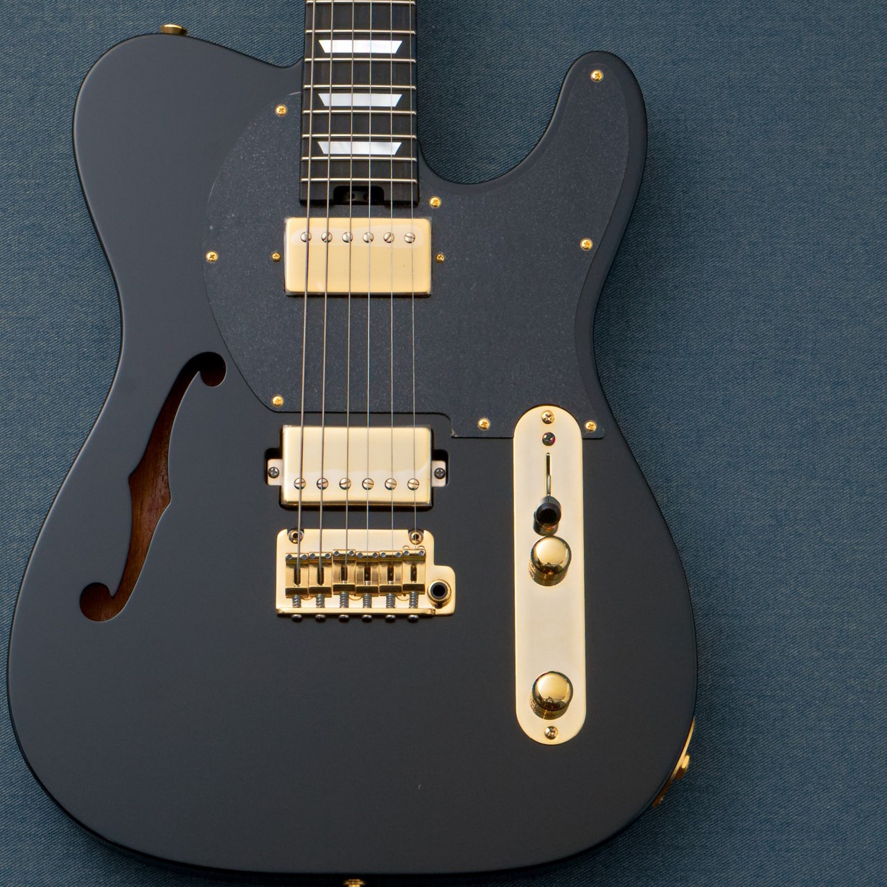 Kz Guitar Works Kz TL Trad Semi-Hollow 22 2H6 Custom -All Black