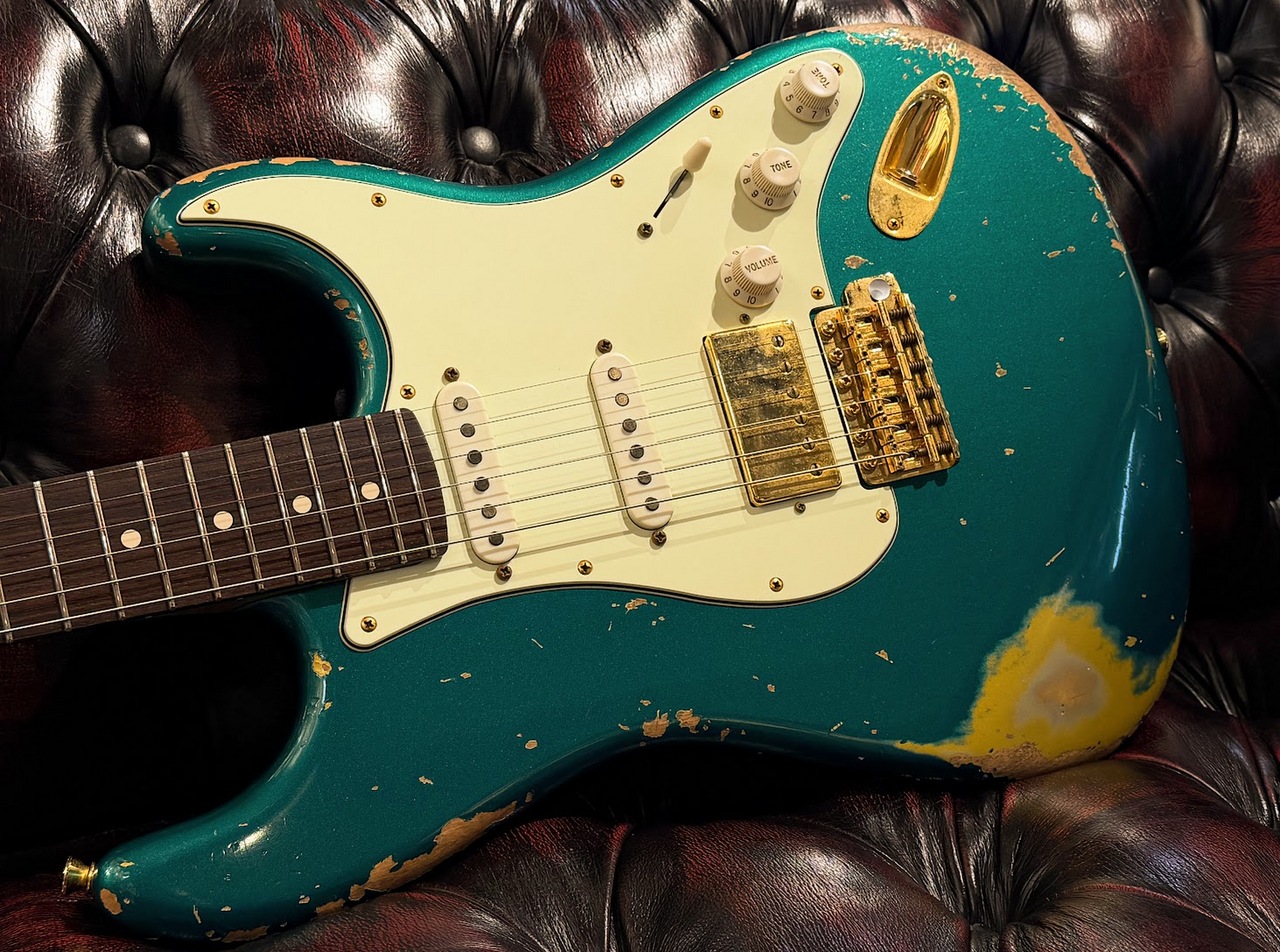【恵子様】専用・青/緑、各360g≪フォロー＆リピート割特価≫ Xotic XSC-2 5A Grade Flame Maple Neck Heavy Aged Gold Parts