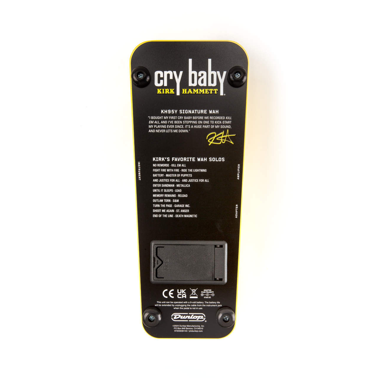 Jim Dunlop KH95Y KIRK HAMMETT CRY BABY WAH YELLOW SPARKLE