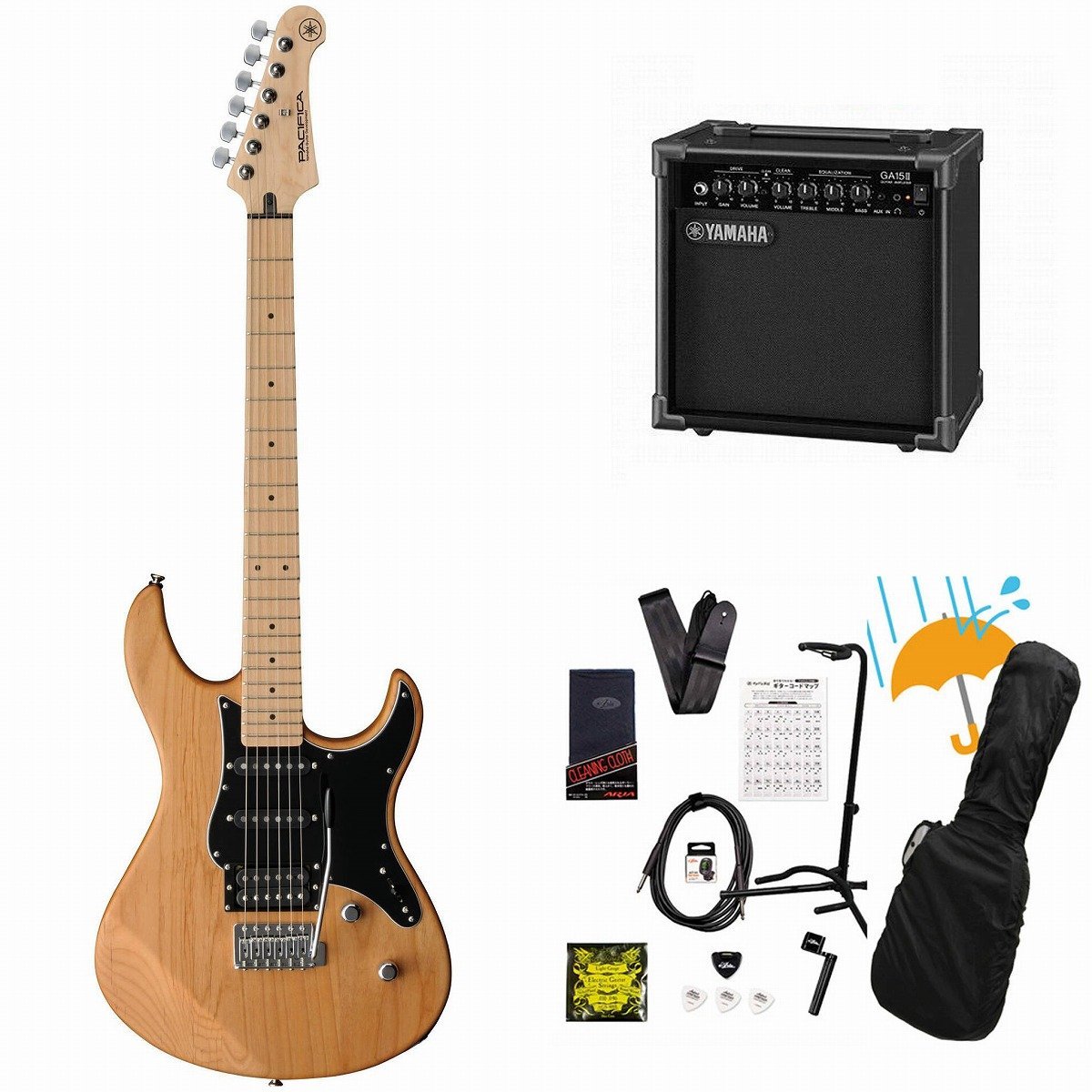 YAMAHA PACIFICA 112VMX YNS (イエローナチュラルサテン) ブラックピックガード YAMAHA  GA15IIアンプ付属初心者セ（新品/送料無料）【楽器検索デジマート】